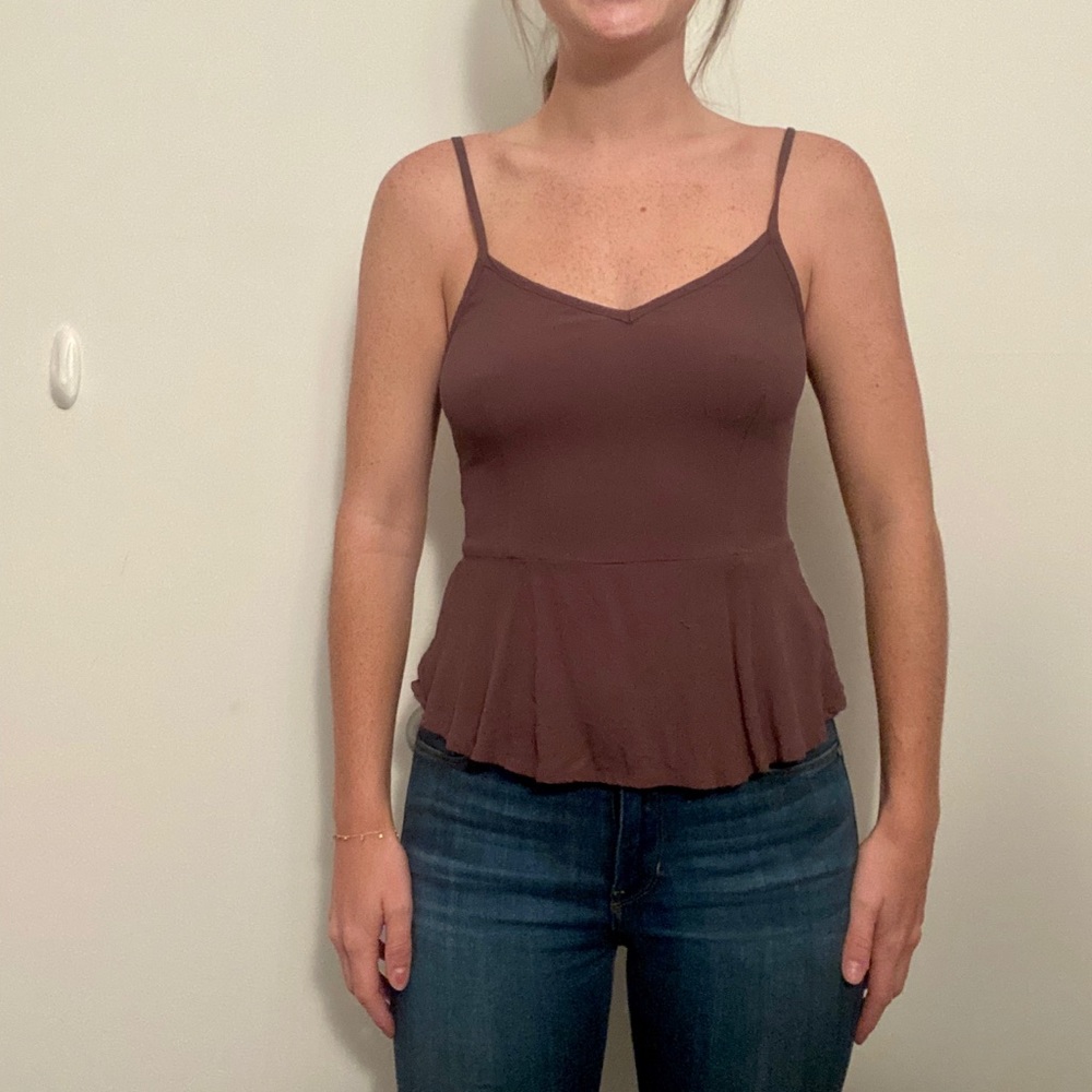 Brown thin strap mermaid style top
